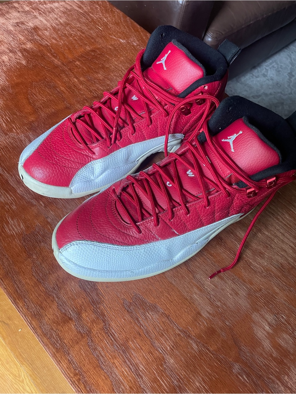 Jordan 12 Gym Red, White and Black Retro Basketball Shoes